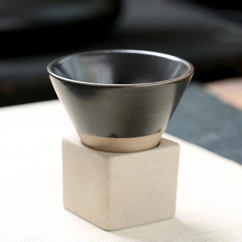 Japanese Triangular Cone Shape Pottery Tea/Coffee Cup