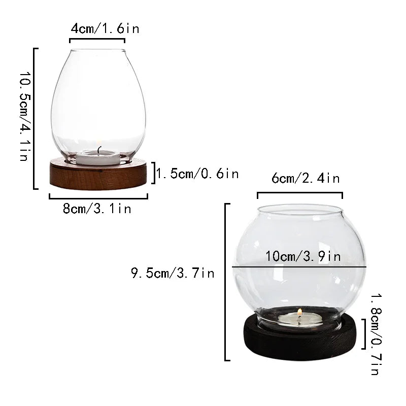 Transparent Glass Candle Holder