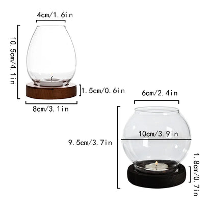 Transparent Glass Candle Holder