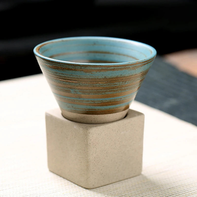 Japanese Triangular Cone Shape Pottery Tea/Coffee Cup