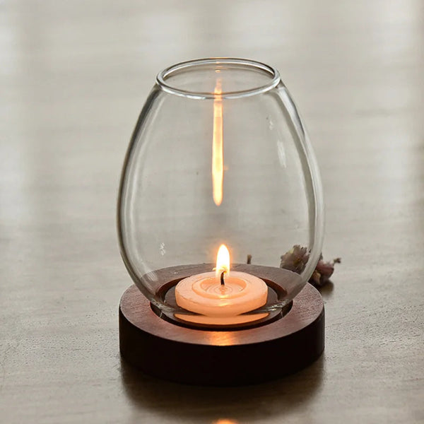 Transparent Glass Candle Holder