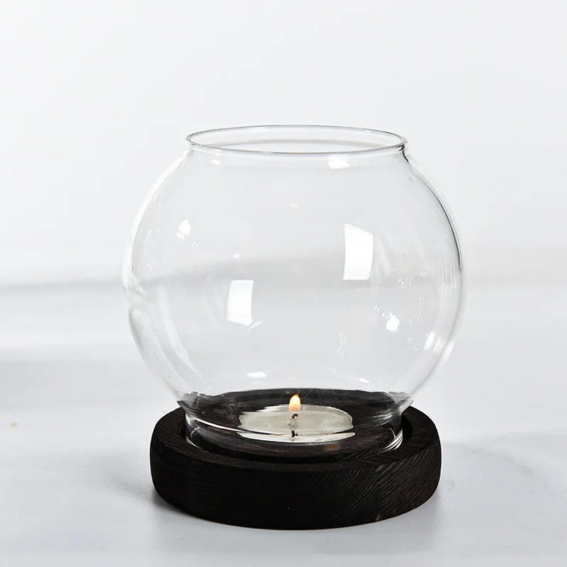 Transparent Glass Candle Holder