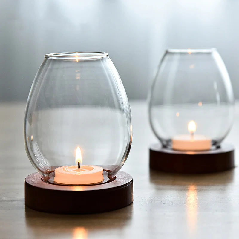 Transparent Glass Candle Holder