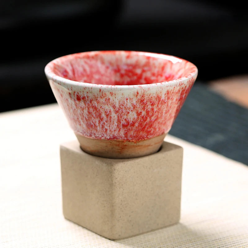 Japanese Triangular Cone Shape Pottery Tea/Coffee Cup