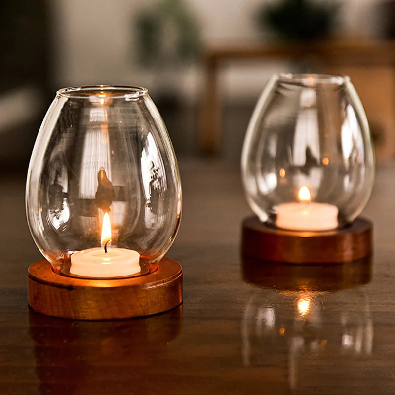 Transparent Glass Candle Holder