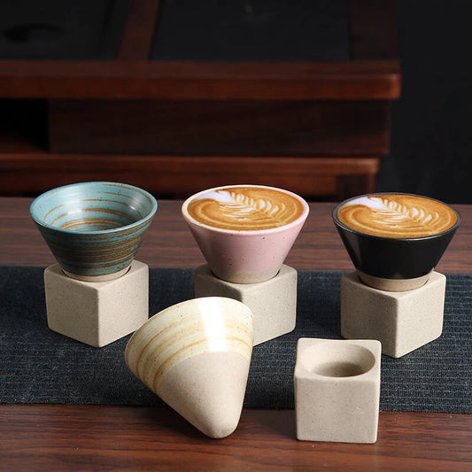 Japanese Triangular Cone Shape Pottery Tea/Coffee Cup