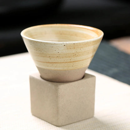 Japanese Triangular Cone Shape Pottery Tea/Coffee Cup